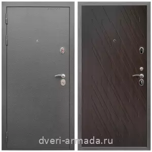 Входные двери с двумя петлями, Дверь входная Армада Оптима Антик серебро /МДФ 16 мм  ФЛ-86 Венге структурный