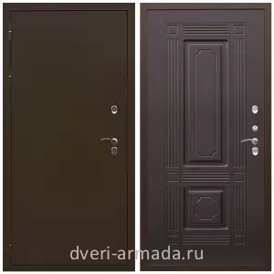 Коричневые входные двери, Металлическая коричневая дверь входная стальная уличная в частный дом Армада Термо Молоток коричневый/ МДФ 6 мм ФЛ-2 Венге теплая с 3 петлями