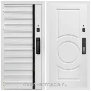 Входные двери Эврика, Умная входная смарт-дверь Армада Каскад WHITE МДФ 10 мм Kaadas K9 / МДФ 16 мм МС-100 Белый матовый