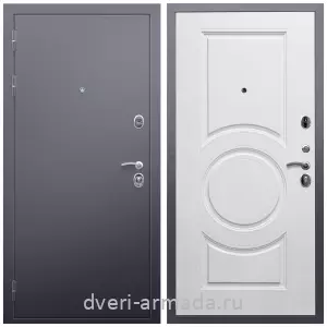 Входные двери Эврика, Дверь входная Армада Люкс Антик серебро / МДФ 16 мм МС-100 Белый матовый