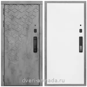Входные двери с двумя петлями, Дверь входная Армада Квадро МДФ 16 мм Kaadas K9 / МДФ 10 мм Гладкая белый матовый