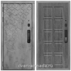Входные двери с двумя петлями, Дверь входная Армада Квадро МДФ 16 мм Kaadas K9 / МДФ 10 мм ФЛ-38 Дуб Филадельфия графит