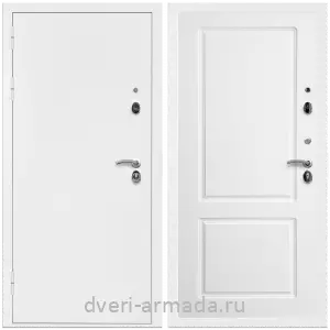 Входные двери Эврика, Дверь входная Армада Оптима Белая шагрень / МДФ 16 мм ФЛ-117 Белый матовый