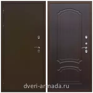 Коричневые входные двери, Металлическая коричневая дверь входная уличная в дом Армада Термо Молоток коричневый/ МДФ 6 мм ФЛ-140 Венге для загородного дома с панелями МДФ