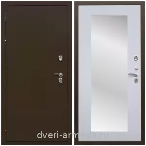 Коричневые входные двери, Металлическая коричневая дверь входная уличная в дом Армада Термо Молоток коричневый/ МДФ 16 мм ФЛЗ-пастораль, Ясень белый