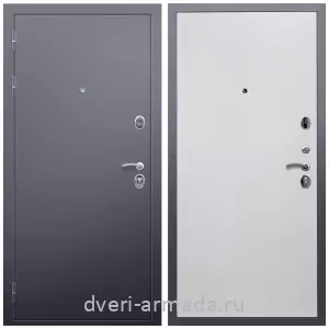 Входные двери лофт, Дверь входная Армада Люкс Антик серебро / МДФ 10 мм Гладкая белый матовый