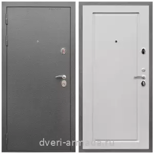 Входные двери с двумя петлями, Дверь входная Армада Оптима Антик серебро / МДФ 16 мм ФЛ-119 Ясень белый