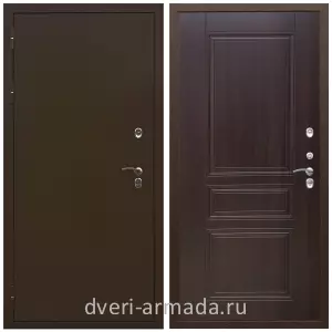 Дверь входная стальная утепленная в дом Армада Термо Молоток коричневый/ МДФ 6 мм ФЛ-243 Эковенге в коттедж минеральная плита