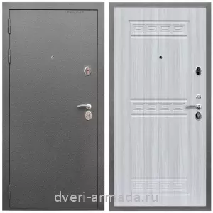 Офисные, Дверь входная Армада Оптима Антик серебро / МДФ 10 мм ФЛ-242 Сандал белый