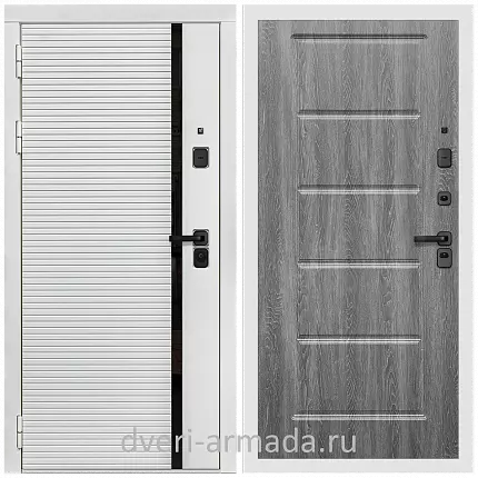 Дверь входная Армада Каскад WHITE МДФ 10 мм / МДФ 16 мм ФЛ-39 Дуб Филадельфия графит