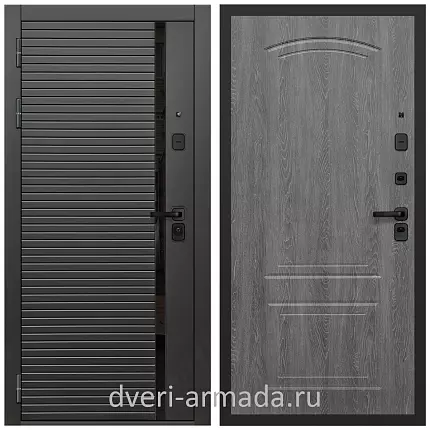 Дверь входная Армада Каскад BLACK МДФ 10 мм / МДФ 6 мм ФЛ-138 Дуб Филадельфия графит