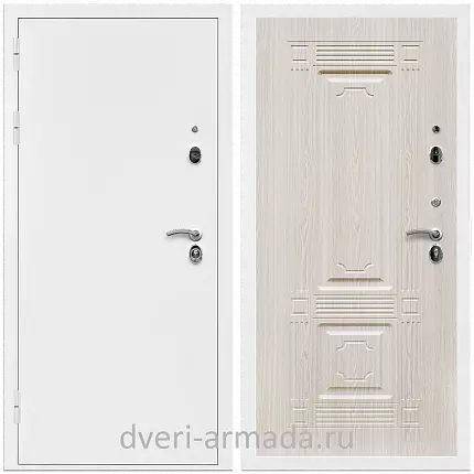 Дверь входная Армада Оптима Белая шагрень / ФЛ-2 Дуб белёный
