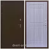 Дверь входная в деревянный дом Армада Термо Молоток коричневый/ МДФ 10 мм ФЛ-242 Сандал белый недорого простая в тамбур