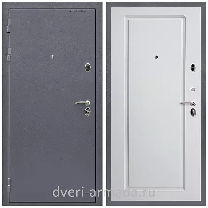 Дверь входная Армада Престиж Антик серебро / ФЛ-119 Белый матовый