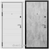 Дверь входная Армада Престиж Черная шагрень Белый матовый линии горизонт МДФ 16 мм / МДФ 6 мм ПЭ Цемент светлый