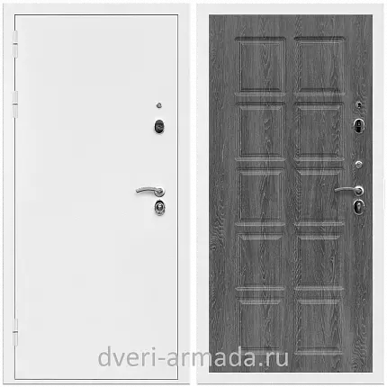 Дверь входная Армада Оптима Белая шагрень / ФЛ-38 Дуб Филадельфия графит