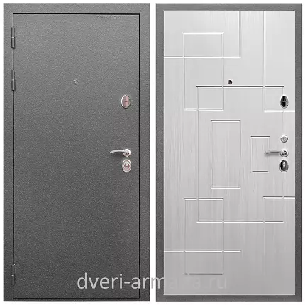 Дверь входная Армада Оптима Антик серебро / МДФ 16 мм ФЛ-57 Белый жемчуг
