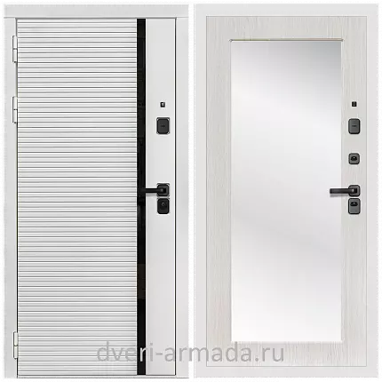 Дверь входная Армада Каскад WHITE МДФ 10 мм / МДФ 16 мм ФЛЗ-Пастораль, Дуб белёный