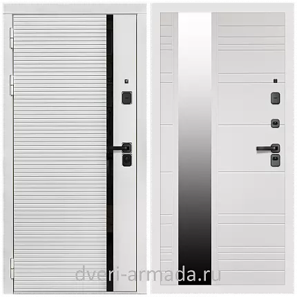 Дверь входная Армада Каскад WHITE МДФ 10 мм / МДФ 16 мм ФЛЗ-Сити Белый матовый
