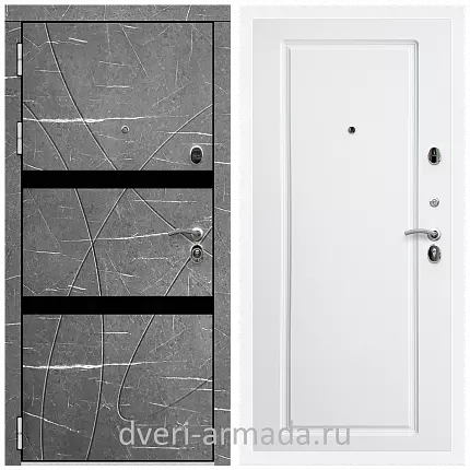Дверь входная Армада Престиж Белая шагрень МДФ 16 мм Торос графит / ФЛ-119 Белый матовый