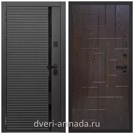 Дверь входная Армада Каскад BLACK МДФ 10 мм / МДФ 16 мм ФЛ-57 Дуб шоколад