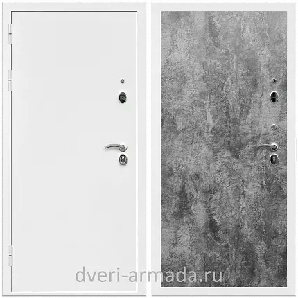 Дверь входная Армада Оптима Белая шагрень / ПЭ Цемент темный