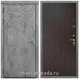 Дверь входная Армада Квадро МДФ 16 мм Бетон тёмный / МДФ 16 мм ФЛ-86 Венге структурный